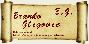 Branko Gligović vizit kartica